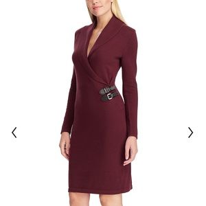 Chaps Sweater Dress Burgundy Small NWT